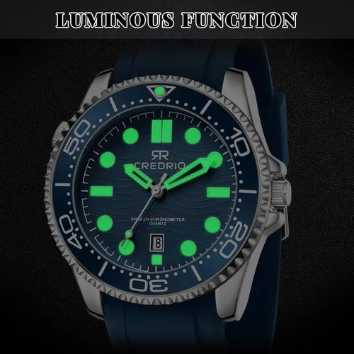 Vista 6 de Mens Watches Waterproof Rubber Band Watch for Men Luminous Hands and Markers Date Display Wrist Watch