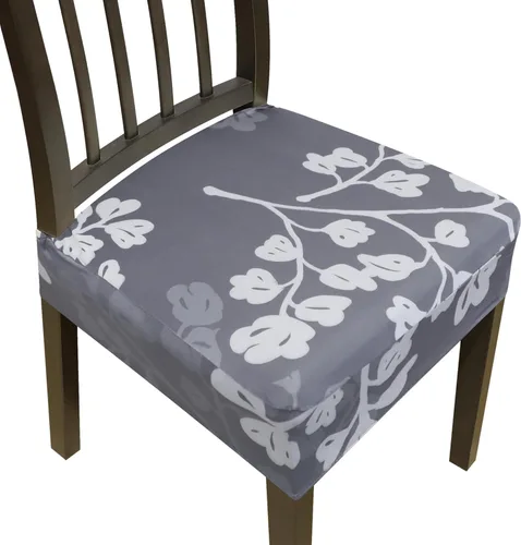 Vista 31 de Juego de 2 fundas elásticas de asiento para sillas de comedor, fundas para sillas de comedor de tela jacquard, fundas de asiento extraíbles y Beige