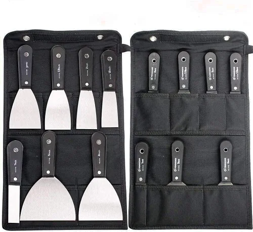 Vista 11 de 7 piezas de herramientas para paneles de yeso, espátula raspadora de masilla, raspador de pintura de acero inoxidable espátula, raspador de paneles