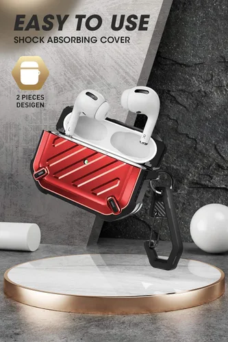 Vista 3 de SUPCASE Unicorn Beetle Pro Series - Funda diseñada para Airpods Pro (2023/2022/2019), funda protectora resistente de cuerpo completo con mosquetón
