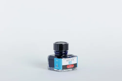 Vista 3 de Tinta para pluma estilográfica Herbin - Botella de 30 ml - Bleu Azur