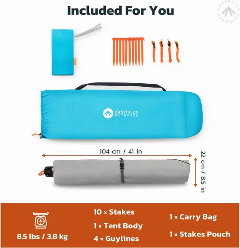 Vista 6 de Easthills Outdoors Instant Shader Dark Shelter XL - Tienda de campaña de playa de 99 pulgadas de ancho para 4-6 personas, refugio solar UPF 50+