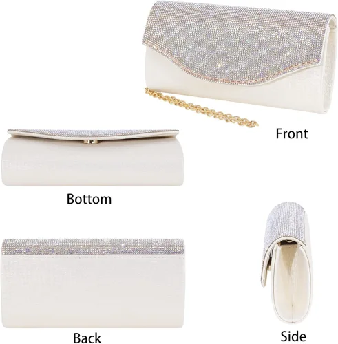 Vista 3 de Naimo Bling Shiny Rhinestone Wedding Evening Party Clutch Handbag Purse