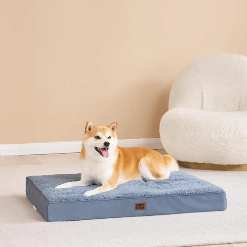 Vista 7 de EHEYCIGA Camas ortopédicas para perros grandes con funda extraíble lavable para jaula, azul spa, 35 x 23 pulgadas
