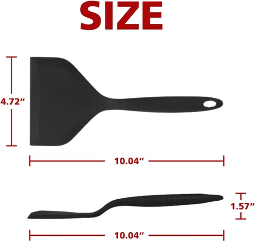 Vista 8 de Espátula japonesa de silicona para tortitas Tamagoyaki, espátula ancha de silicona para panqueques, antiadherente, resistente al calor, para huevos