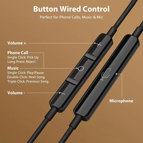 Vista 6 de Jiunai - Auriculares USB C para iPhone 18 Pro tipo C con micrófono negro Negro dorado