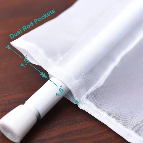 Vista 9 de PONY DANCE Juego de cortinas de ventana para puerta con cortina blanca transparente para puerta.