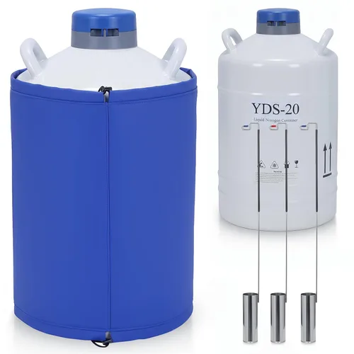 Vista 8 de Generic 20L LN2 Tank Aluminum Alloy Dewar with 3 Canisters & Carry Bag Liquid Storage Dewar Vessel for Beauty Industry Semen Preservation
