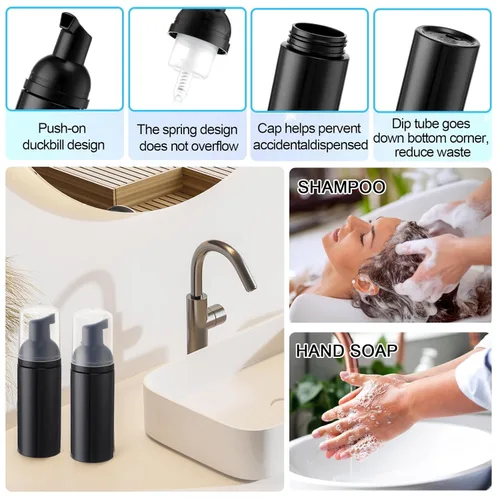 Vista 4 de Zhehao Kit de 80 Piezas de Cepillos para Botellas de Champú de Pestañas, 20 Dispensadores con Bomba de Espuma, 20 Cepillos de Champú para Pestañas