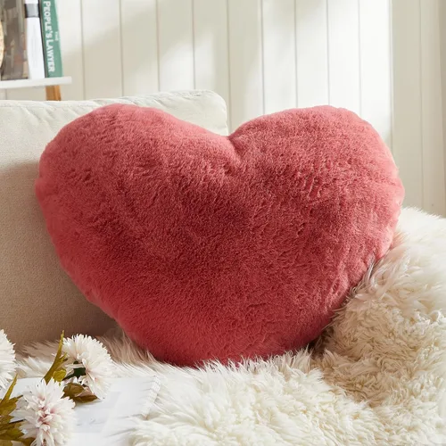 Vista 17 de EastTree Almohadas de Corazón, Almohadas en Forma de Corazón Rosa Pasta de Frijol, Regalos de Almohadas Decorativas de Amor, Almohadas Pequeñas
