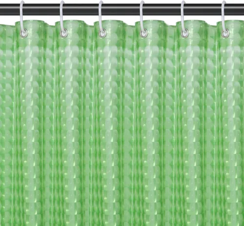 Vista 16 de Forro de cortina de ducha transparente de EVA, forros de ducha de plástico 3D 5G con 12 ojales de metal a prueba de óxido e imanes