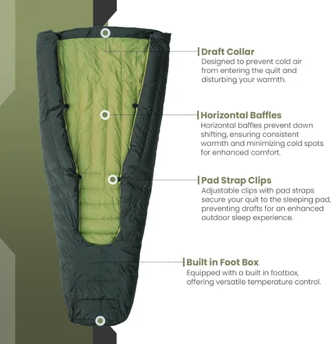 Vista 5 de Saco de dormir ultraligero Colcha superior de plumón 850 Ultraligero para mochilero Manta de camping