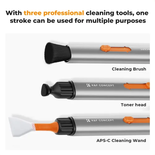 Vista 3 de K&F Concept Kit de pluma de limpieza de lentes para sensores APS-C CMOS y CCD, lápiz limpiador de lentes con 6* varillas de limpieza con sensor