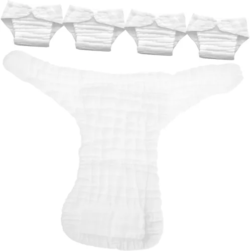 ERINGOGO 5pcs Soft Cotton Reusable Nappy Liners for Boy Girl Washable Incontinence Diaper Inserts Breathable Absorbent Cloth Pad for Months