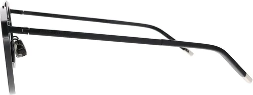 Vista 3 de SAINT LAURENT Gafas de sol unisex, montura negra mate, lentes grises, 2.402 in, Gris
