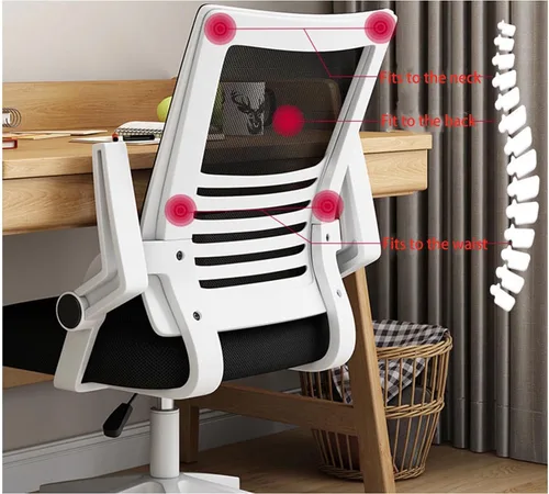 Vista 4 de Office Desk Computer Chair Ergonomic Mesh Gaming Chair with Mid-Back Design, Comfortable Lumbar Support, Adjustable Height, and Swivel Function for