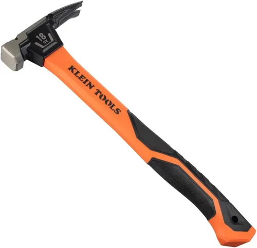 Vista 16 de Klein Tools H80816 Martillo de garra recta con cabeza lisa, 16 onzas, mango de agarre antideslizante de fibra de vidrio con orificio de sujeción, 13