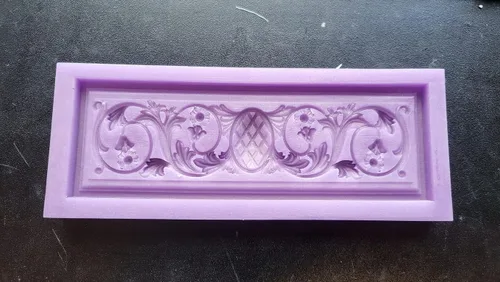 Vista 3 de Ornamental filigree rectangle #2 Silicone candybar chocolate mold, resin, fondant, wax and more. (random color) (X-Large)