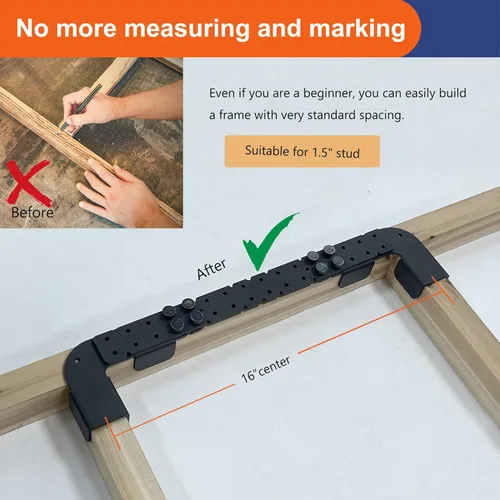 Vista 4 de 13 en 1 Herramientas de Encuadre, Herramienta de Diseño de Bastidor de Tamaño Ajustable de 12-24 Pulgadas, Herramienta de Diseño de Bastidor