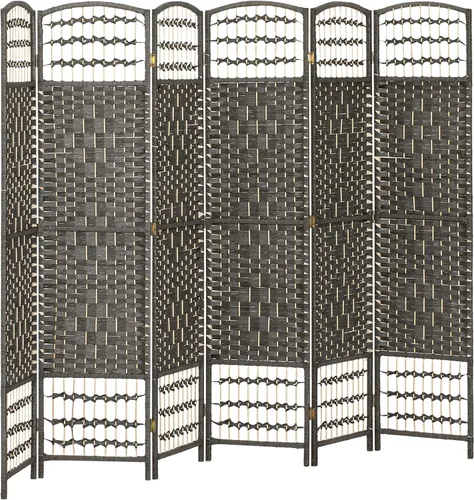 Vista 23 de HOMCOM Divisor de habitación de 3 paneles, pantalla de privacidad plegable, separador de habitación de 5.6 pies, divisor de pared de división Negro