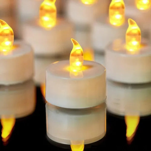 Vista 10 de YIWER Velas de té de batería, velas LED de té de 200 horas, paquete de 12 unidades (blanco cálido)