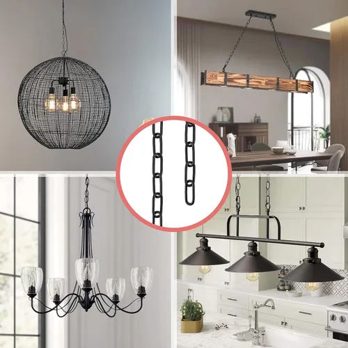 Vista 2 de Aspen Creative 21101A - Cadena decorativa para lámpara de 36 pulgadas en bronce aceitado, 1 paquete