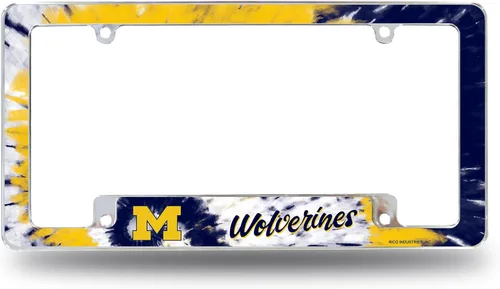 Vista 31 de Rico Industries Marco cromado de la NCAA de 12 x 6 pulgadas, marco cromado para placa de automóvil, camión, SUV