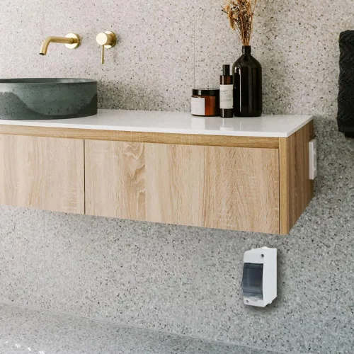 Vista 4 de Caja de disyuntor de 2 vías, caja de riel DIN Caja de protección de distribución MCB IP65 Disyuntor impermeable Caja de conexiones electrónica