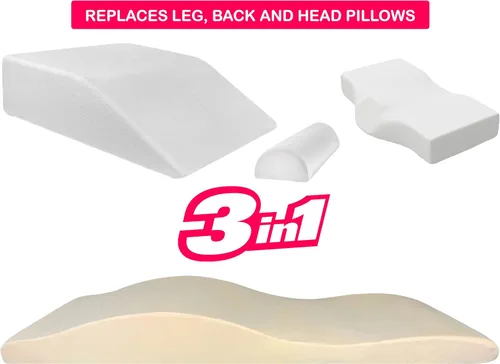 Vista 4 de Cubrecama de pestañas – Almohadilla ergonómica de espuma viscoelástica con funda de felpa, cojín de mesa de spa para técnico de pestañas, colchón