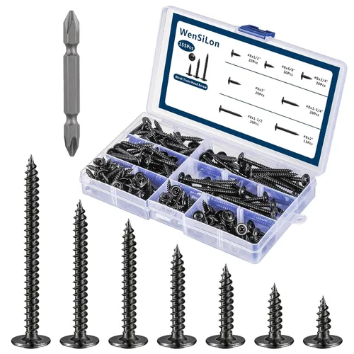 Vista 22 de 250 piezas #8×1" tornillos Phillips de cabeza de armadura para madera de acero inoxidable 410 autorroscantes para metal rápido