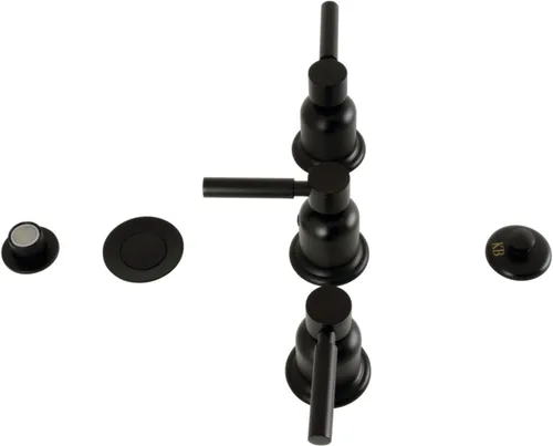 Vista 4 de Kingston Brass KB6327DL Concord Grifo de bidé de tres manijas, latón cepillado