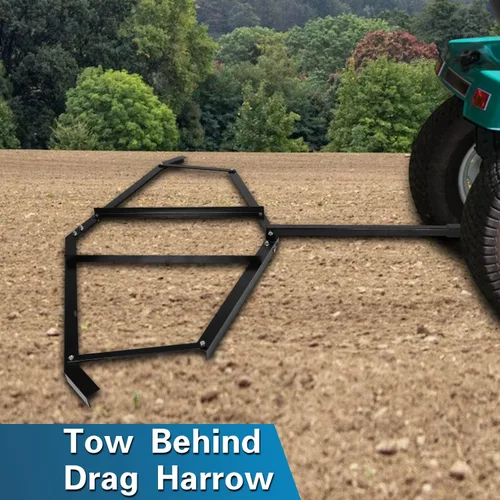 Vista 2 de KUAFU Remolque detrás de la grada de arrastre de 72 pulgadas de ancho con nivelador de entrada estilo pasador compatible con ATV UTV, tractor