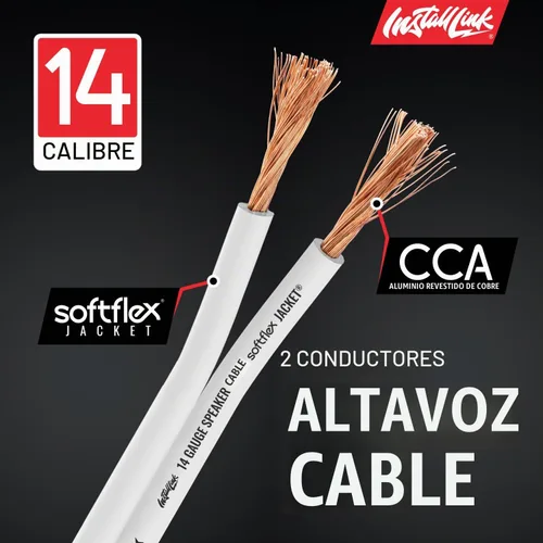 Vista 7 de Install Link Cable de altavoz de calibre 14 (blanco) para cable de audio de automóvil, hogar o RV, 100 pies, CCA