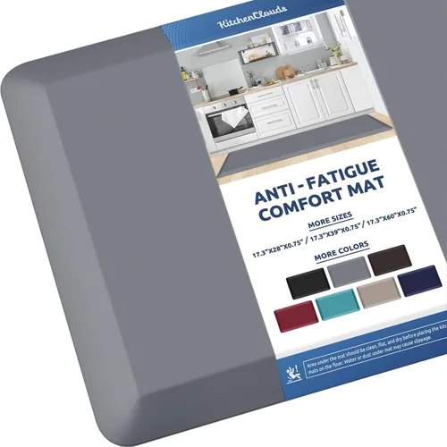 Vista 67 de KitchenClouds Alfombra de Cocina Acolchada Anti Fatiga 17.3"x28" Impermeable, Antideslizante, Alfombras de Pie y Comodidad para Escritorio/Piso
