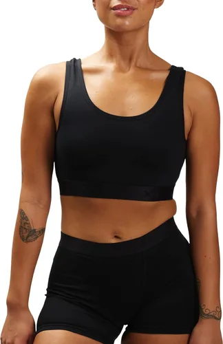 Vista 2 de TomboyX Brasier suave, bralette de algodón con cuello redondo para mujer, sin relleno, de bajo impacto, (XS-6X)