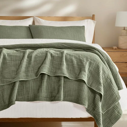 Vista 16 de EVERGRACEHOME juego de colcha de algodón tamaño Full Queen de 3 piezas, colcha acolchada con diseño acanalado ligero y suave, juego de ropa de cama