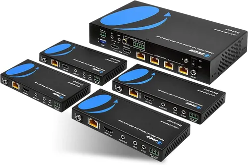 Vista 11 de OREI Divisor extensor HDMI 1x2 4K por cable múltiple a través de un solo cable CAT6/7 4K @60Hz 4:4:4 HDCP 2.2 con gestión EDID remota IR - hasta 115