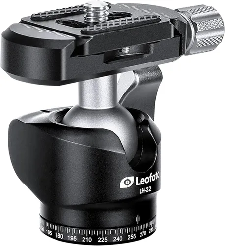 Vista 9 de Leofoto Mini cabezal de bola LH-22 con placa QR, bola de 0.866 in, control de perilla de tornillo, rosca de montaje de 1/4", compatible con Arca