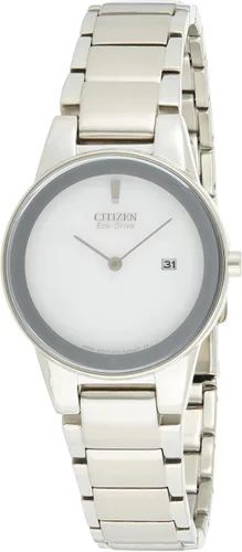 Citizen Reloj de acero inoxidable GA1050-51A Eco-Drive Axiom para mujer, plateado, Movimiento de cuarzo