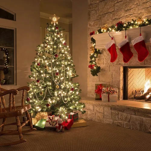 Vista 5 de Moobibear Guirnalda de luces de hadas impermeables enchufables con control remoto de 24 teclas, 100 luces LED de 33 pies, color blanco cálido, luz