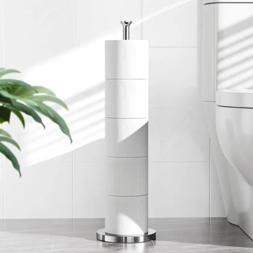 Vista 2 de Soporte para papel higiénico (con función de reserva), almacenamiento cromado