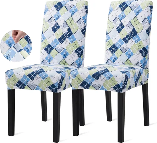 Vista 98 de Sufdari Juego de 2 fundas para sillas de comedor, fundas para sillas de cocina, fundas para sillas Parsons, protectores de sillas de elastano