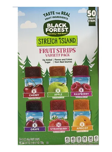 Stretch Island Paquete variado de aperitivos de cuero de frutas, cereza, manzana, fresa, albaricoque, uva, frambuesa, 0.5 onzas, sin azúcar añadida
