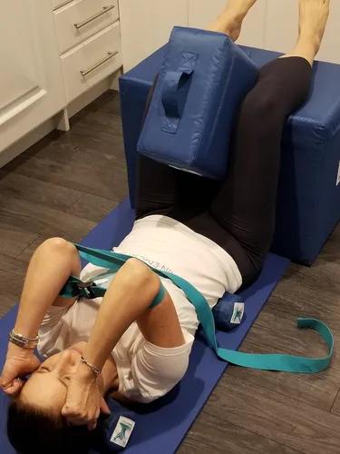 Vista 4 de Bloque de espuma pequeño sin dolor, almohada y correa de agua curativa/cinturón de yoga, bloque mejorado, con mango práctico y cremallera