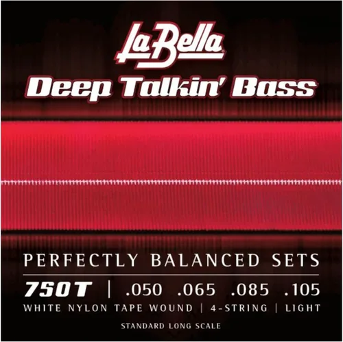 Vista 2 de La Bella 760T Deep Talkin Latón Blanco Cinta de Nylon Herida 4- Cadena Estándar Larga Escala 60-115