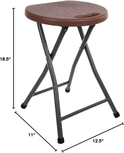 Vista 23 de Mintra Taburetes plegables - 18.5 pulgadas de altura, metal, resistentes (1 paquete, verde azulado)