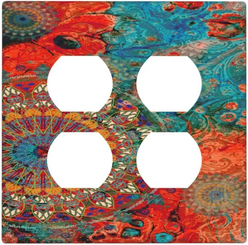 Vista 19 de Cubiertas de Tomacorriente 3D Árbol Morado 1 Gang Placa de Cubierta de Interruptor de Luz Dúplex Placas Decorativas de Pared Placa de Interruptor