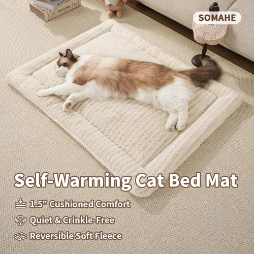 Vista 2 de SOMAHE Tapete de cama autocalentable para gatos, 1.5 pulgadas de grosor Leche