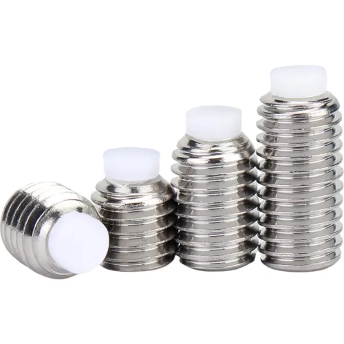Vista 2 de 5pcs M8x25mm 304 Acero Inoxidable Nylon Cabeza Buffer Tornillo Plástico Cabeza Émbolo POM Máquina Arroz Top Alambre Plástico Wave Bead