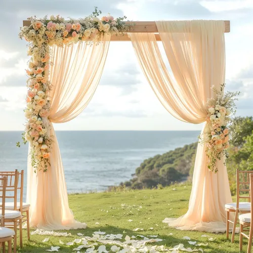 Vista 33 de PARTISKY Tela drapeada para arco de boda, cortinas negras de 19 pies, cortinas transparentes para telón de fondo, decoración de arco de boda